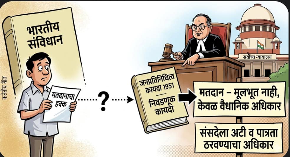 मतदानाचा हक्क ‘मूलभूत’ नाही; तो केवळ वैधानिक अधिकार – सर्वोच्च न्यायालयाचा पुनरुच्चार